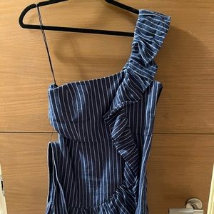 Alexis denim stripe romper